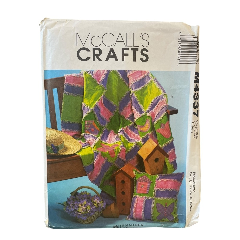 McCALL'S 4337 Garden Rag Quilt and Pillow Craft Pattern